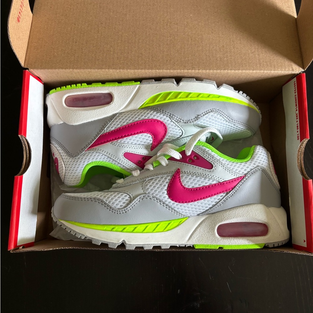 Nike Air Max Correlate White, Fireberry, & Lime Green